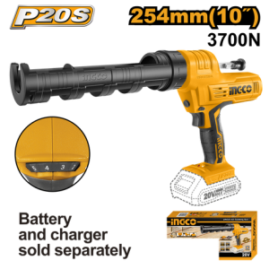 008386 PISTOLA SILICONE/PU INGCO A BATERIA 20V S/BAT S/CARR CCGLI2001
